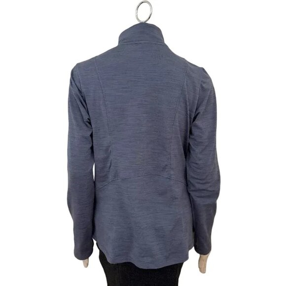 EDDIE BAUER 1/4 Zip Pullover in Lavender Space Dye - Pockets Thumbholes SZ L - Picture 6 of 11